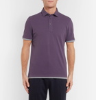 Brunello Cucinelli - Slim-Fit Jersey-Trimmed Cotton-Piqué Polo Shirt - Men - Purple