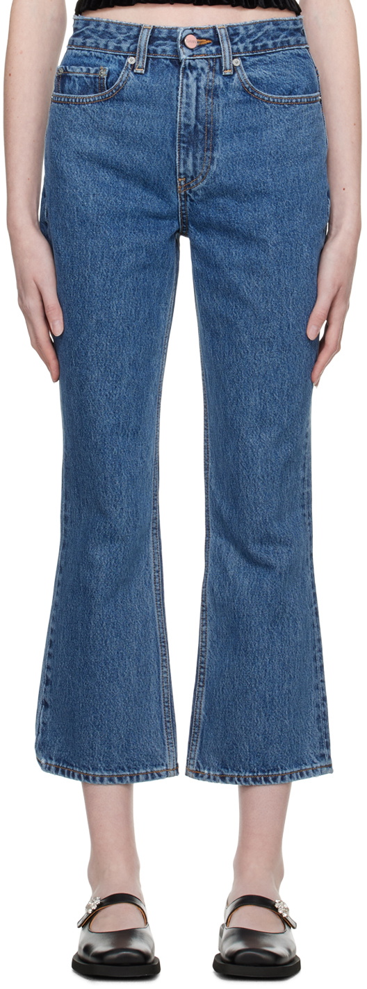 GANNI Blue Rigid Betzy Jeans GANNI