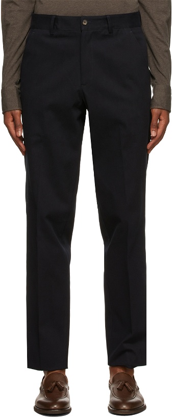 Photo: Isaia Navy Dynamic Comfort Chino Trousers