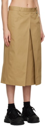 Wooyoungmi Beige Low-Rise Midi Skirt