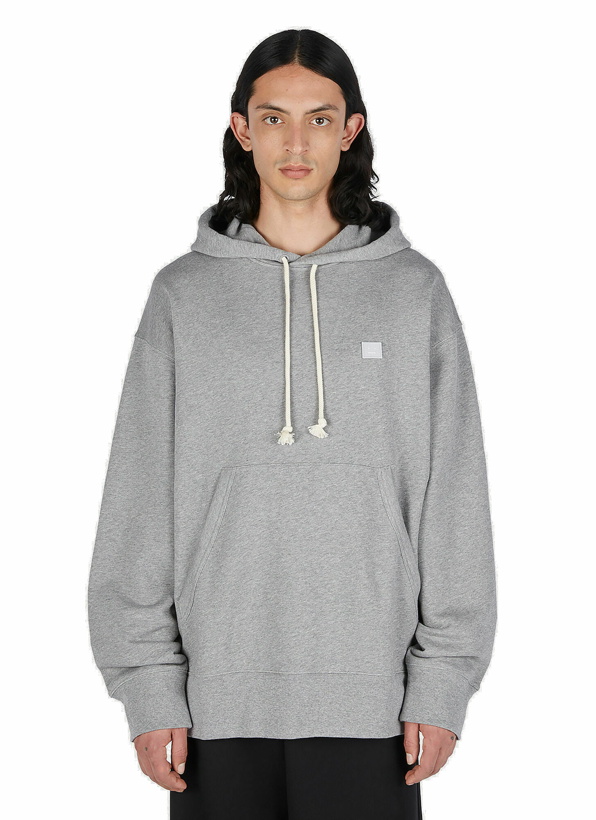 Photo: Acne Studios - Face Patch Hooded Sweatshirt in Grey