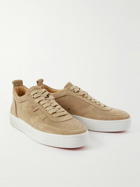 Christian Louboutin - Happyrui Perforated Suede Sneakers - Neutrals