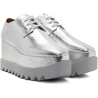 Stella McCartney Silver Elyse Metallic Crackled Platform Derbys