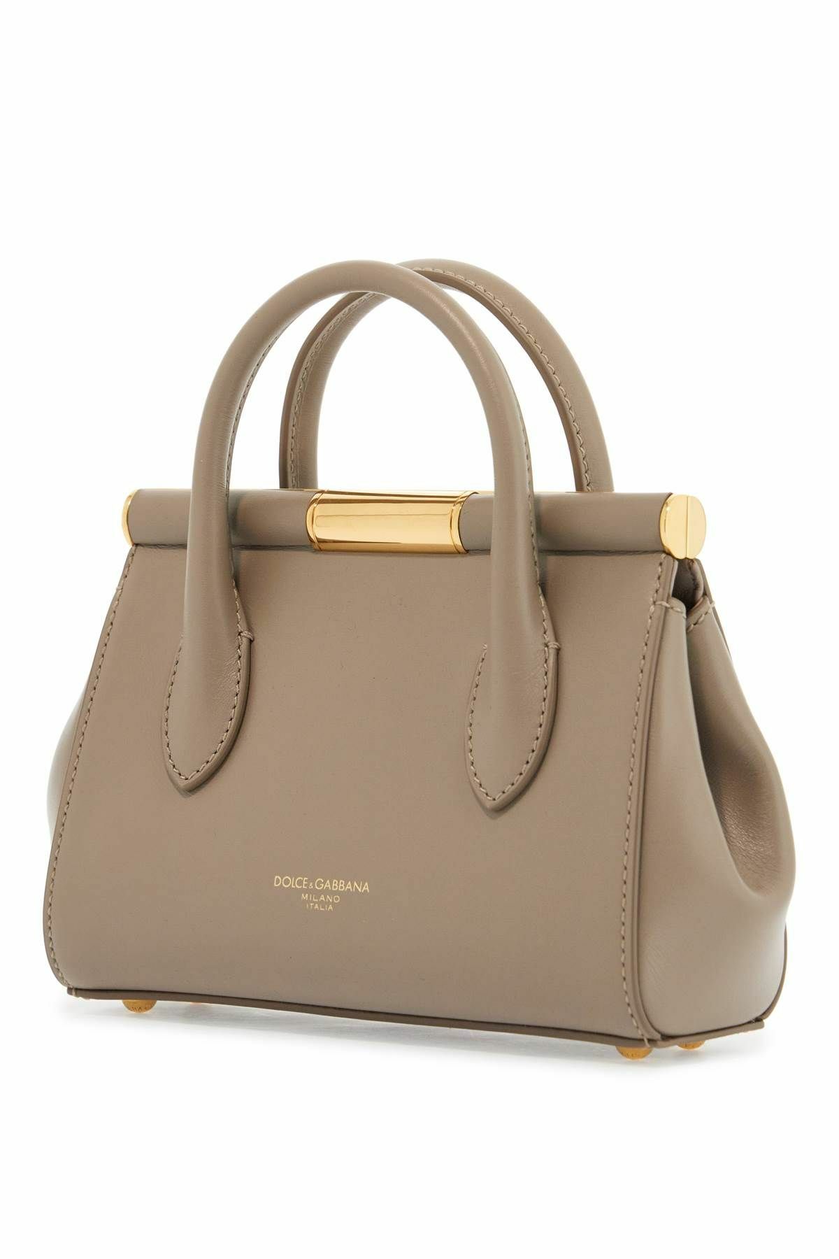 DOLCE & GABBANA taupe leather handbag with lock Beige Dolce & Gabbana