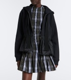 Patou Peplum cotton zip-up hoodie