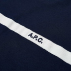 A.P.C. Men's Yukata Band Logo T-Shirt in Dark Navy