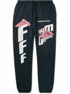 RRR123 - Fasting for Faster Tapered Printed Cotton-Jersey Sweatpants - Black
