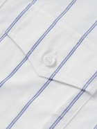 Brunello Cucinelli Kids - Ages 8-11 Button-Down Collar Striped Cotton Half-Placket Shirt - Blue - 10