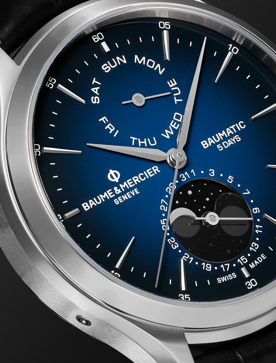 Baume & Mercier - Clifton Baumatic Automatic Day-Date Moon-Phase 42mm ...