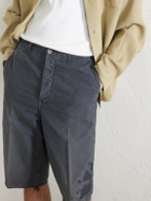 Visvim - Straight-Leg Frayed Cotton-Twill Shorts - Black