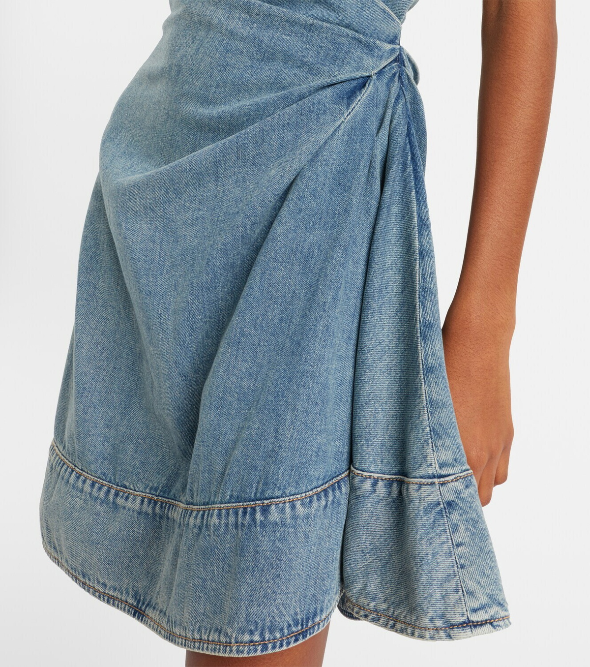 McQueen Draped denim minidress