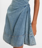 McQueen Draped denim minidress