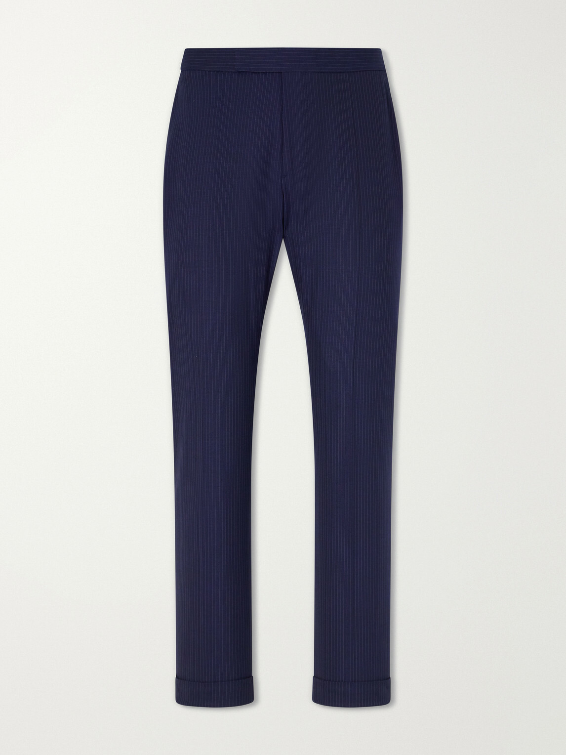 Polo Ralph Lauren - Straight-Leg Pinstriped Wool-Blend Suit Trousers - Blue