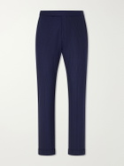 Polo Ralph Lauren - Straight-Leg Pinstriped Wool-Blend Suit Trousers - Blue