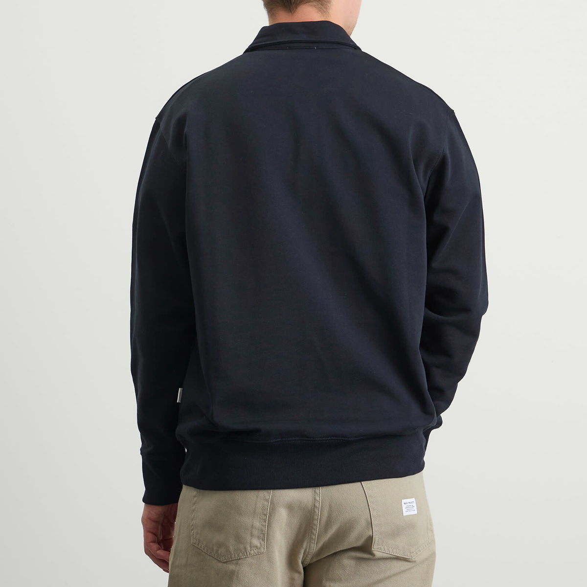 Norse Projects Men's Norse Standard Half Zip Sweatshirt in Dark Navy