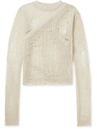 Rick Owens - Distressed Open-Knit Cashmere and Wool-Blend Sweater - Neutrals