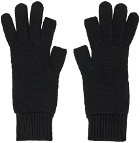 Rick Owens Black Wool Touchscreen Gloves