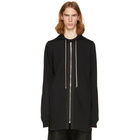 Rick Owens Black Zip Front Hoodie