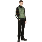 Craig Green Black and Green Ridge Knit Zip-Up Sweater