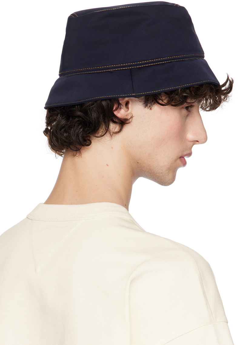 Bottega Veneta Navy Tech Nylon Bucket Hat