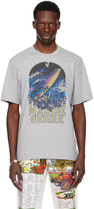 Photo: Marine Serre Gray Printed T-Shirt