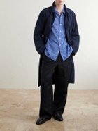 Corridor - Bruce Button-Down Collar Checked Cotton-Blend Poplin Shirt - Blue