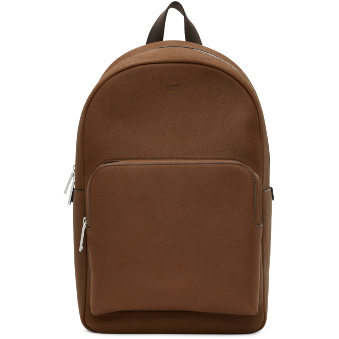 Photo: Boss Brown Leather Crosstown Backpack