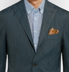 Boglioli - Blue Slim-Fit Herringbone Stretch Wool-Blend Blazer - Men - Blue