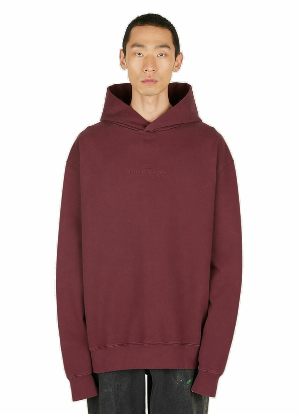 Photo: Logo Embroidery Hooded Sweatshirt in Burgundy