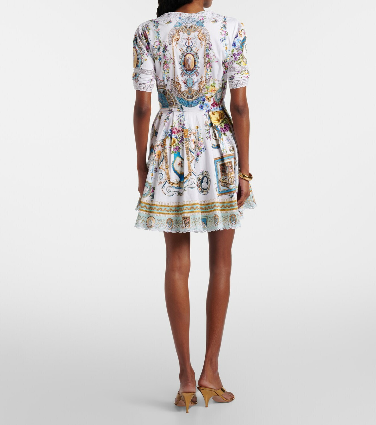 Camilla Embellished printed cotton minidress