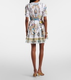 Camilla Embellished printed cotton minidress