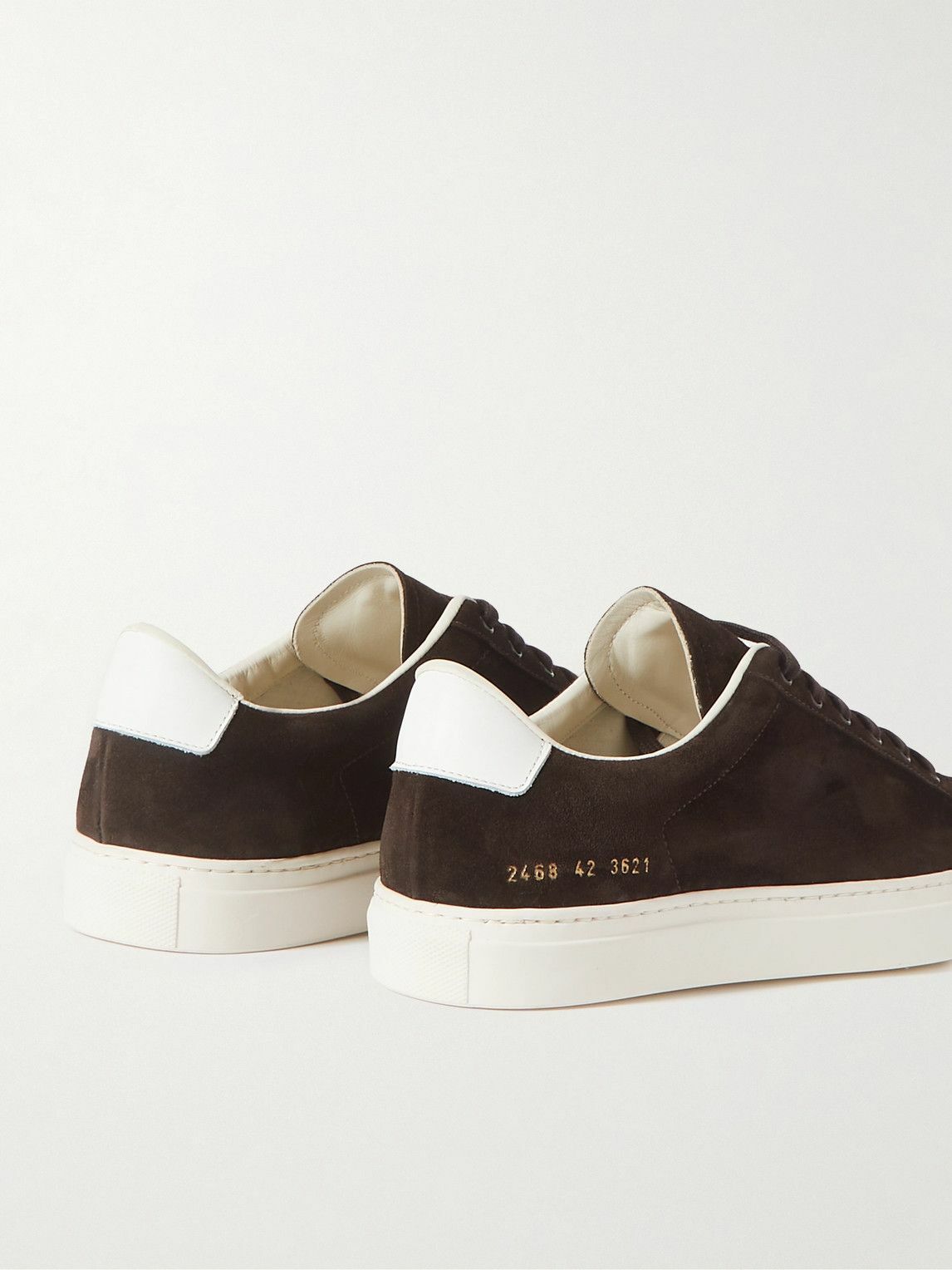 Common Projects - Retro Classic Leather-Trimmed Waxed-Suede Sneakers ...