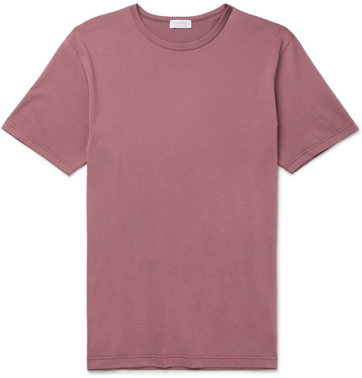 Photo: Sunspel - Cotton-Jersey T-Shirt - Burgundy