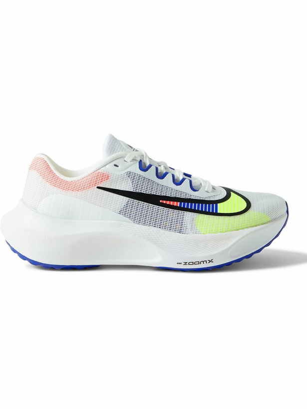 Photo: Nike Running - Zoom Fly 5 Premium Rubber-Trimmed Mesh Running Sneakers - White