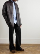 Acne Studios - Laraw Oversized Leather Shirt Jacket - Burgundy