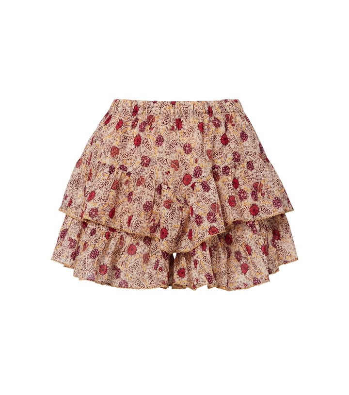 Photo: Marant Etoile Jocadia floral ruffled cotton shorts