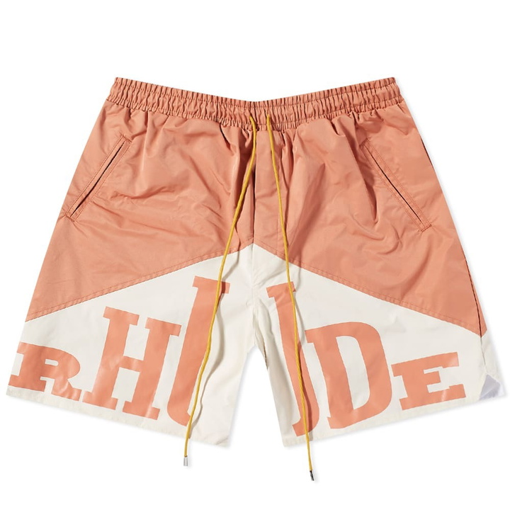 Photo: Rhude Men's Orange Yachting Short in Clementine/Creme