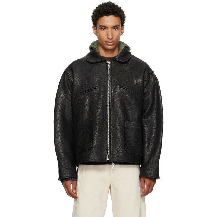 Photo: Cawley Black Flying Leather Jacket