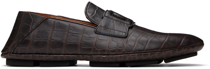 Photo: Dolce&Gabbana Brown Calfskin Driver Loafers