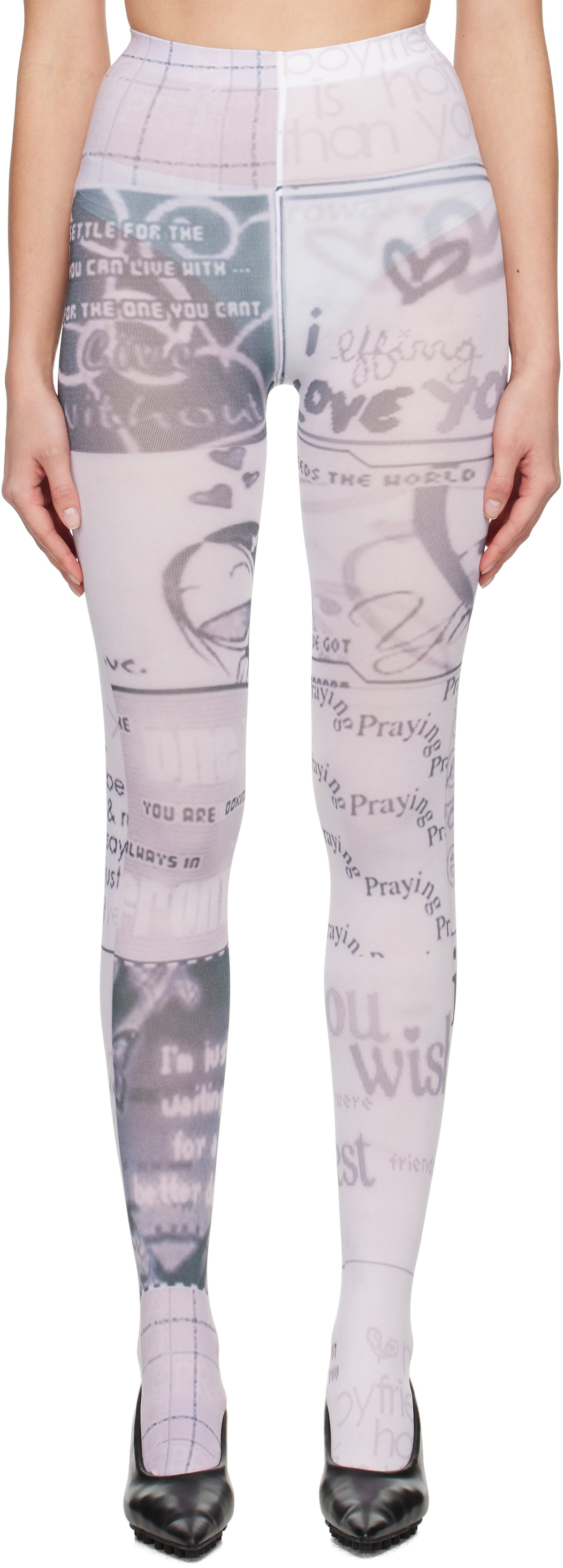 Praying SSENSE Exclusive White Chains Tights Praying