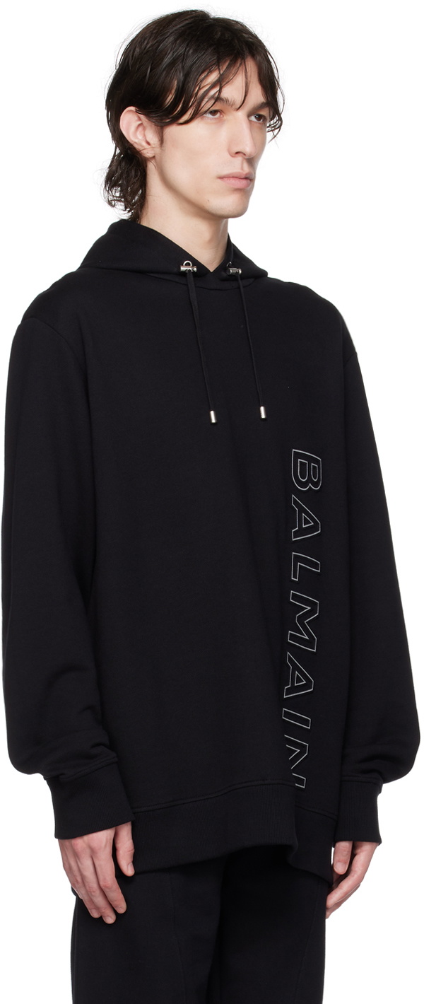 Balmain Black Embossed Hoodie Balmain