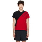 Versace Black & Red Embroidered-Logo Slim T-shirt