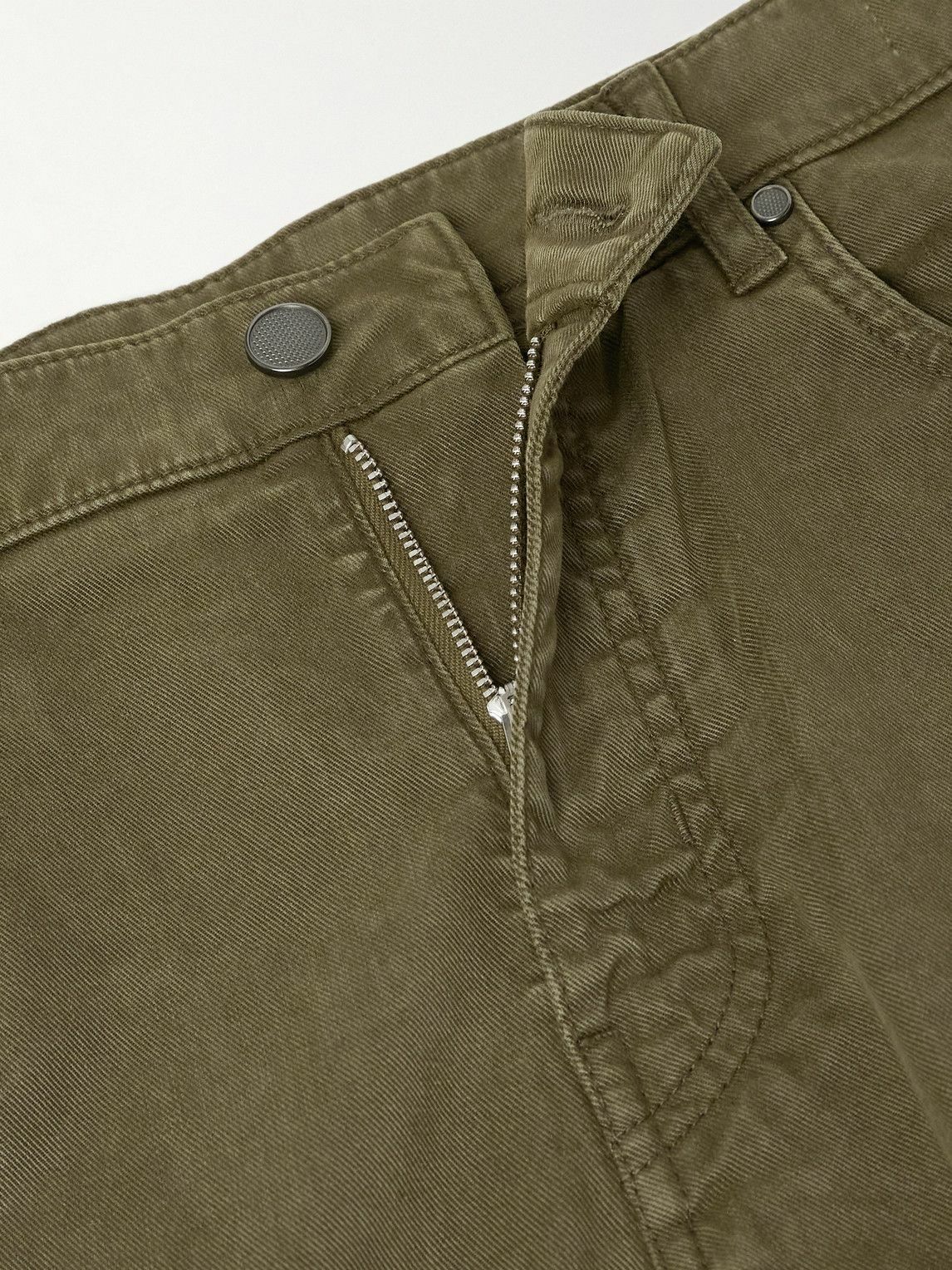 Purdey - Slim-Fit Straight-Leg Cotton-Blend Twill Trousers - Green