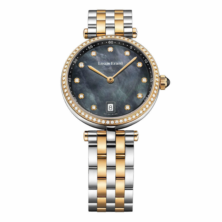 Louis Erard Romance Quartz Diamond Black Dial Ladies Watch 11810SB29.BMA27