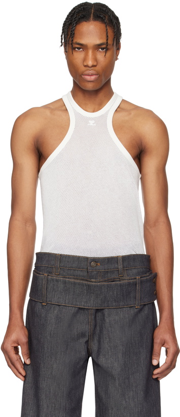 Photo: Courrèges White Scuba Mesh Tank Top