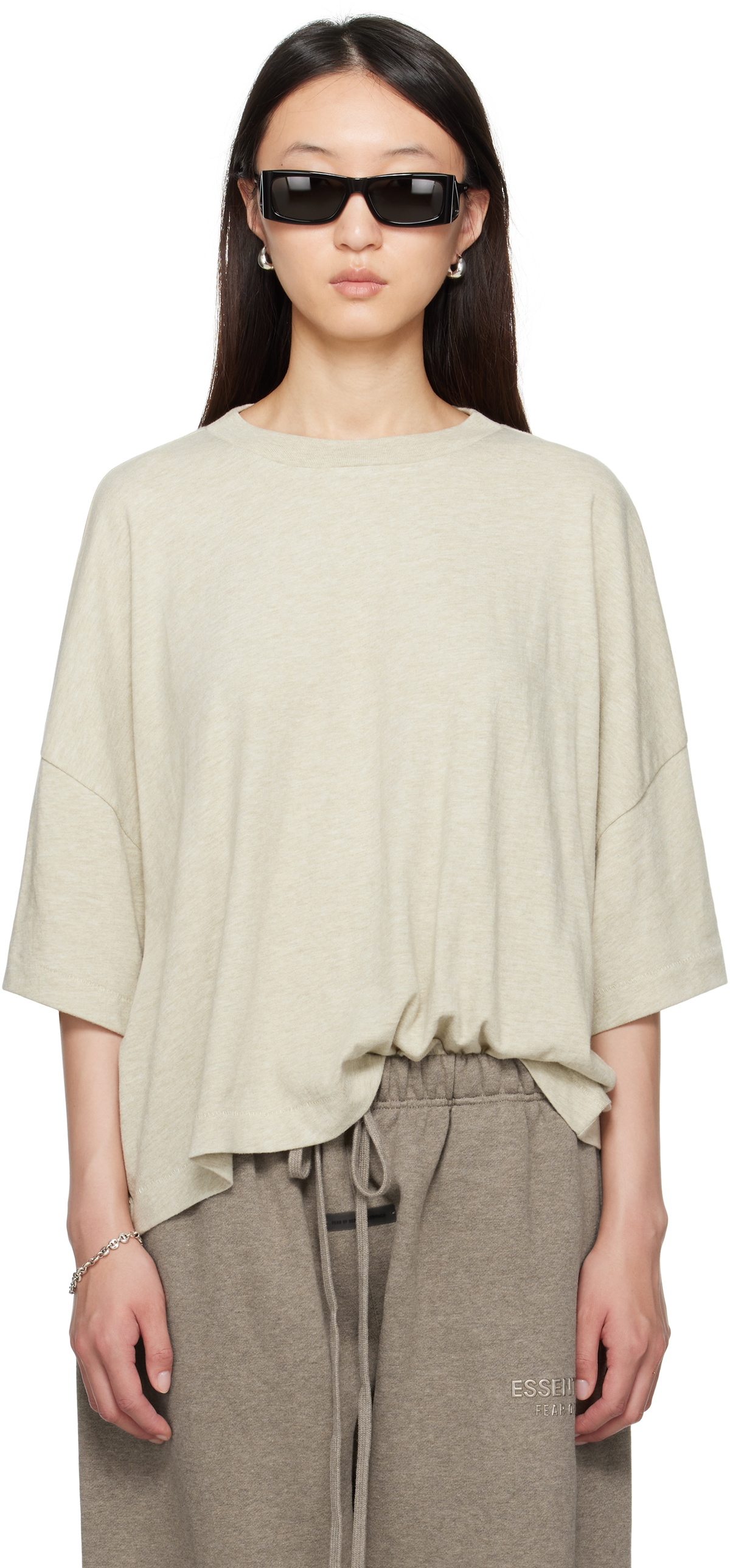 Fear of God ESSENTIALS Beige Boxy T-shirt