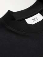 AMI PARIS - Logo-Print Organic Cotton-Jersey T-Shirt - Black