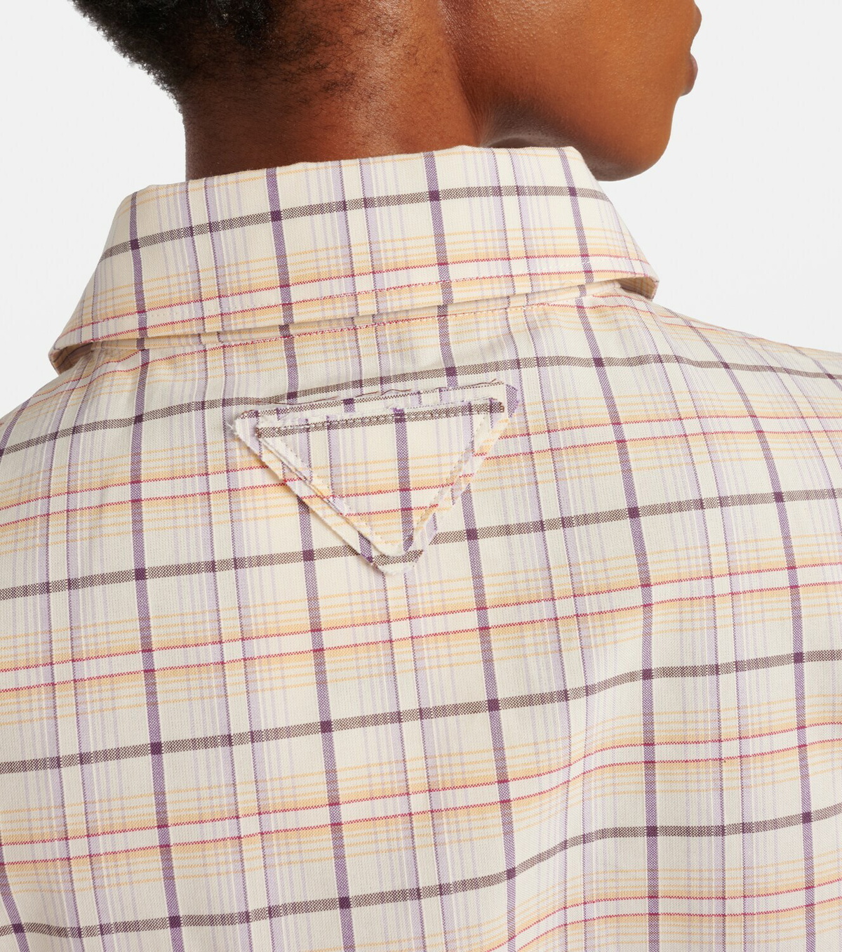Prada Checked cotton poplin top