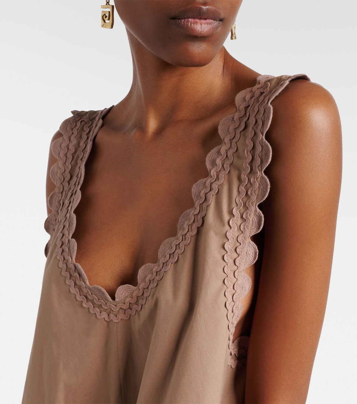 Juliet Dunn Embroidered cotton minidress