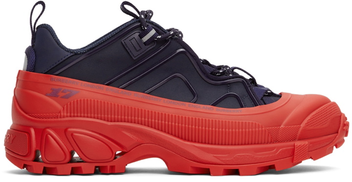 Photo: Burberry Navy & Red Arthur Sneakers